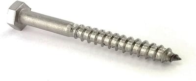 Houtschroeven Zeskantkop - Binnendraad Schroeven - Constructie Bouw - Roestvrij Staal - 10x180 mm - Zilver