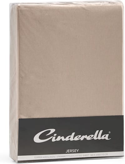 Cinderella Hoeslaken Jersey topper 15 cm - Taupe - 160x200/210