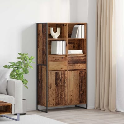 vidaXL - Dressoir - Oud - Hout - 81 - x - 36 - x - 150.5 - cm - Bewerkt - hout