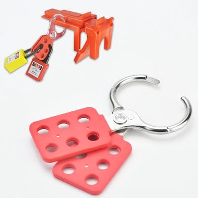 Veiligheidslockout hasp met 6 gaten voor werkplekbeveiliging - 125 x 49 mm, aluminium ontwerp, eenvoudig te gebruiken