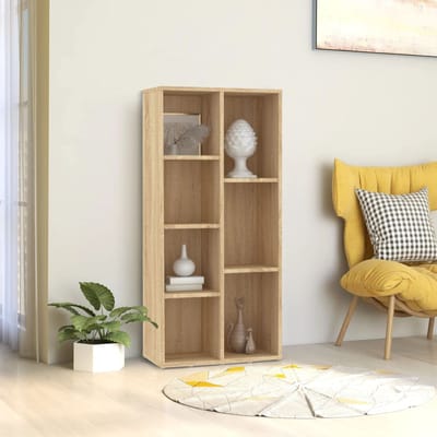 vidaXL - Boekenkast - 50x25x106 - cm - bewerkt - hout - sonoma - eikenkleurig