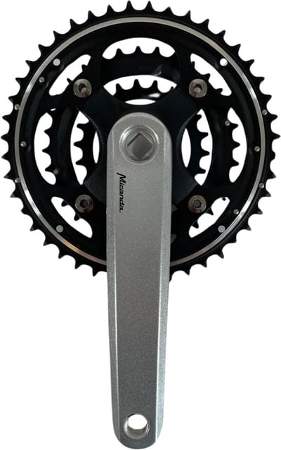 Miranda Crankstel Rechts Zilver/Zwart - 170 mm - 104 mm - 22, 32, 44T - 9 speed