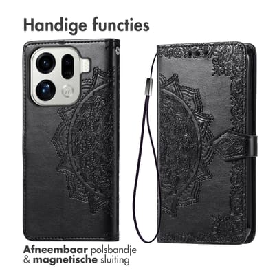 imoshion Hoesje - Geschikt voor Oppo Find X9 Pro - Mandala Bookcase - Zwart