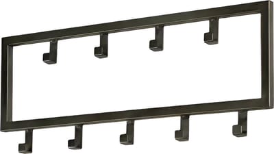 TOJ 9 Haaks Wandkapstok – 50cm - Muur / Wand Kapstok - Hangende Design Muurkapstok - Handdoekrek - RVS - Mat Zwart