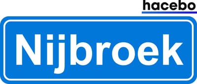Hacebo - Plaatsnaam Sticker - 29x10 CM - Nijbroek sticker - Verkeersborden sticker - grappige cadeaus - Nijbroek