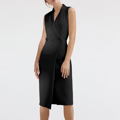 Tailor wrap effect -jurk met bovenste kraag