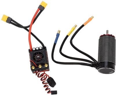 Borstelloze Motor ESC Combo - RC Motor Systeem - RC Auto Racen - Waterdicht Ontwerp - 1/7 1/8 Schaal - Zwart