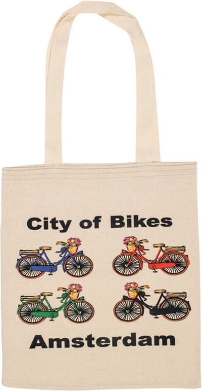 Canvas Tas - City of bikes Amsterdam - katoenen tas - schoudertas dames - tassen dames - schoudertassen