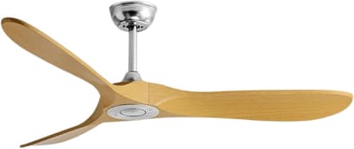 Livano Plafondventilator - Met Verlichting - Plafond Ventilator - Met Lamp - Plafonniere Met Ventilator - Licht Hout/Zilver - 90cm