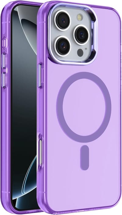 Magnetische hoes Geschikt voor: iPhone 16 Pro - Compatibel met Magsafe - Slank, dun, schokbestendig hoesje - Paars