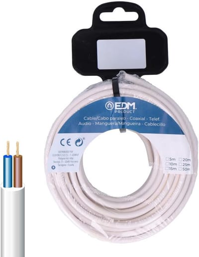 Witte Slanghaspel 5 Meter met 2x1.5mm Kabel voor Veelzijdige Toepassingen