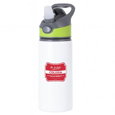 Hacebo® - De leukste collega van de wereld waterfles met rietje groen - iemand die een collega is - beste ooit - werk - collega - verjaardagscadeau - kado - gift - geschenk - afscheidscadeau - welkomscadeau - water fles - 650ML