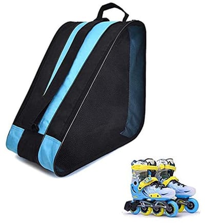 Rollertas voor rolschaatsen en schaatsen met schouderriem en handvat - 39 x 38 x 20 cm, blauw