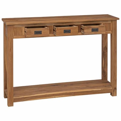 vidaXL - Wandtafel - Naturel - 110 - x - 30 - x - 80 - cm - Massief - Teakhout