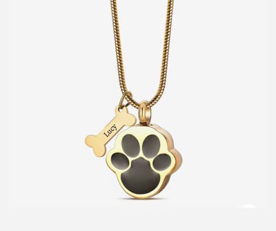 Ashanger Hondenpoot inclusief graveren | Ashanger Hondenpoot Goud | Hond Ashanger inclusief hondenbotje graveren | Luxe Hondenpoot Ashanger | Petshop Seven