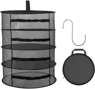 Dailygoods- Kruidenafdruiprek 4-laags - Opvouwbaar - Afdruiprek voor kruiden/planten - Duurzaam net - Geschikt voor tuinders/kwekers - Stabiliteit bij volledige belasting - Plantendroger