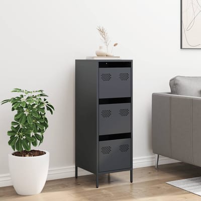 vidaXL - Hoge - kast - 39x35x103,5 - cm - staal - antracietkleurig