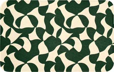 WC mat 80x50 cm - Antislip - Groen - Organische vlakken - Crème - Toiletmat - Vloermat - Douchemat - Toilet tapijt - Toiletmatten