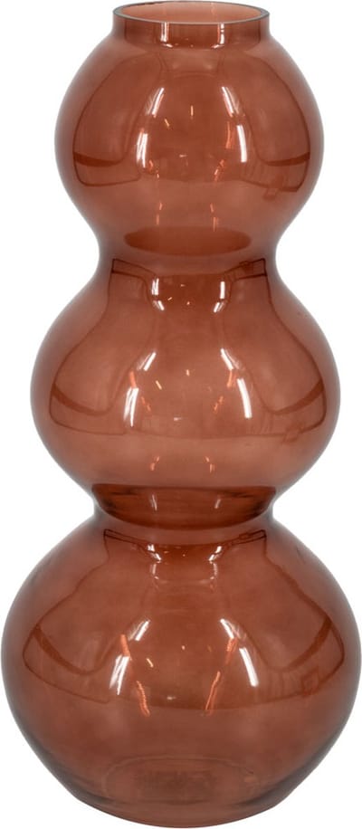HomeBound by KY | Glazen vaas bubble roze | 14,5x18x18cm | bloemenvaas van glas roze bubbels