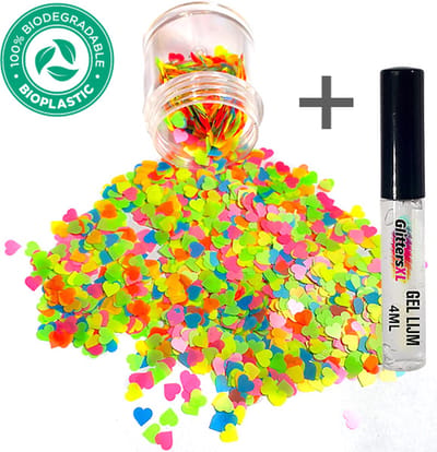 Chunky Festival Glitters Regenboog Rainbow + Glitter Huid Lijm Volume 8g Festival Jewels Glitter Outfit Lichaam Gezicht - Make-up Diamond Dots Face Body Diamantjes Strass Steentjes Kinderen Volwassenen Dames Makeup Tattoo Mastix Schmink