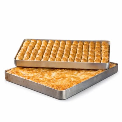 Aluminium baklava & börek bakplaat 25x35 cm – geschikt voor koelkast en oven