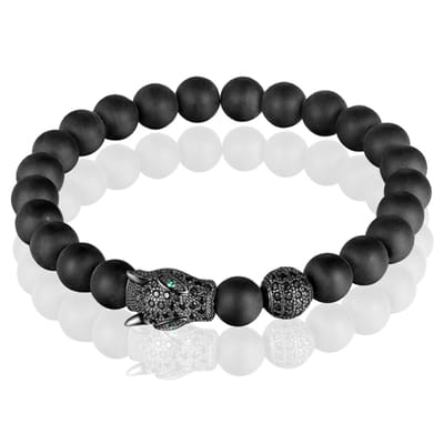 Memphis kralen armband Luipaard Zwart