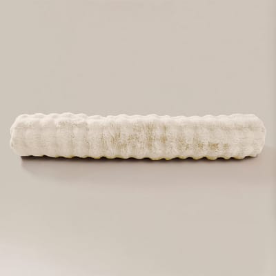 Primaviera Deluxe Bodypillow Pompom – 140x20 cm – Faux Fur – Lang Kussen – Luxe en Zacht – Stevig – Wasbaar – Beige