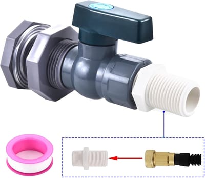 Regenton spigot set met schotfitting voor watertanks en tuin