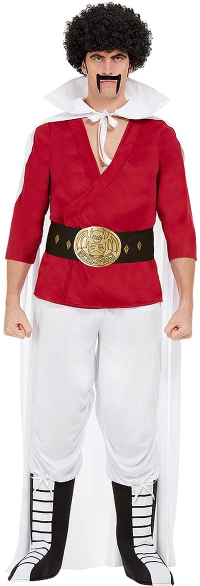 Dailygoods - Mr Satan Kostuum - Dragon Ball voor Mannen - Rood Verkleedkostuum