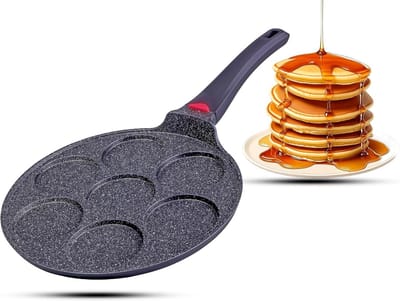 Ceramische Koekenpan 27cm - Voor Mini Pannenkoeken, Uthappam, en Crepes - Inductieve Veiligheid