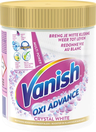 Vanish Oxi Advance - Kristalwit - Vlekkenverwijderaar Poeder - Zonder Bleek - Witte Was - 470 Gram - 1 stuk