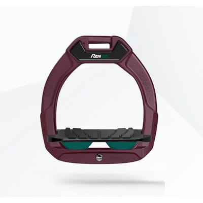 Veiligheids stijgbeugels Paardrijden Incliné Grip Bordeaux/Zwart/Groen kind Flex-On Safe-On