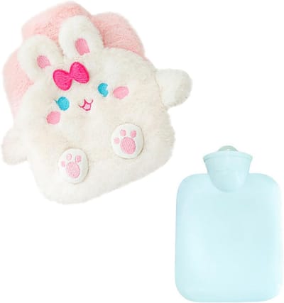 Famanu - Kinderpluche warmwaterkruik konijn 500ml – zacht knuffeldesign voor kinderen