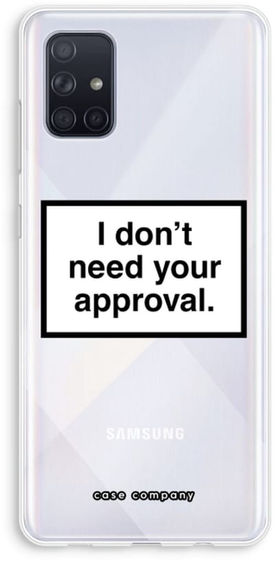 Case Company® - Hoesje geschikt voor Samsung Galaxy A71 hoesje - Don't need approval - Soft Cover Telefoonhoesje - Bescherming aan alle Kanten en Schermrand