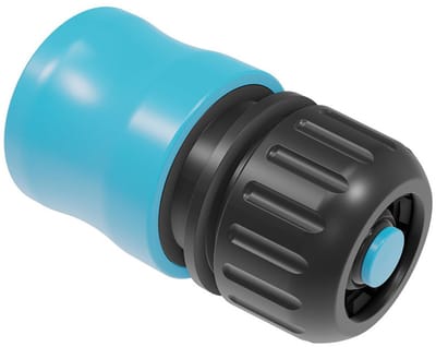 Snelkoppeling voor het aansluiten van een 1/2” tuinslang met stopfunctie