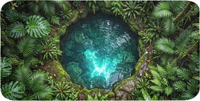 WC mat 120x60 cm - Antislip - Natuur - Jungle - Water - Groen - Toiletmat - Vloermat - Douchemat - Toilet tapijt - Toiletmatten