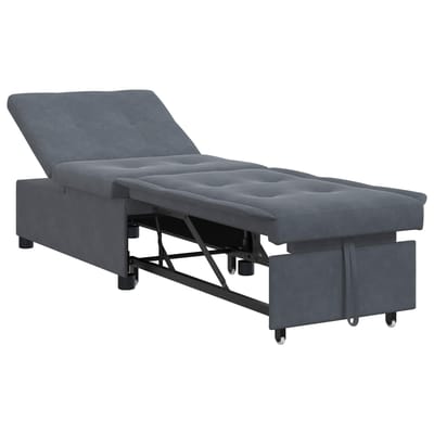 vidaXL - Slaapbank - Donkergrijs - 194 - x - 67 - x - 82 - cm - Fluweel