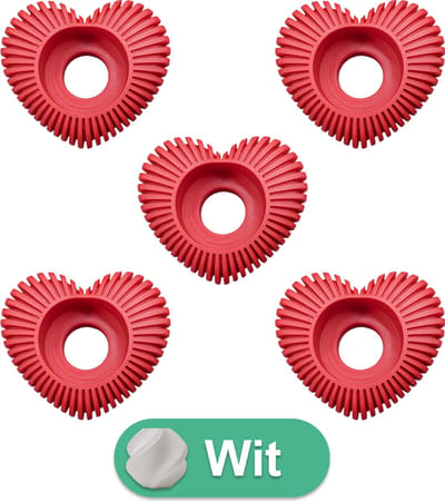 Waxinelichthouder Hart Gestreept - Ivoor Wit - 3d geprint - Geschikt voor LED waxinelichtjes – Moderne woonaccessoire – Stijlvolle waxinelichthouder - 5 stuks