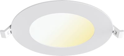 LED Downlight Inbouwspot - Kingtron Thin - 6W 470lm 120° Bundelhoek - Aanpasbare Lichtkleur 3000K-4000K-6500K - IP40 - Rond - Wit - Ø128mm Buitenmaat - Ø110mm Zaagmaat