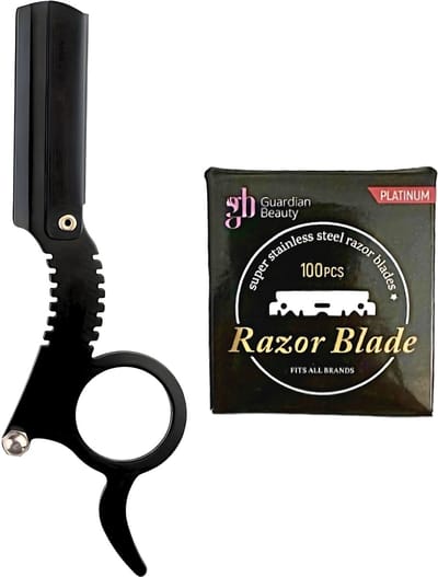 Guardian Beauty Classic Straight Razor - Inclusief 100 stuks GB Platinum Halve Mesjes