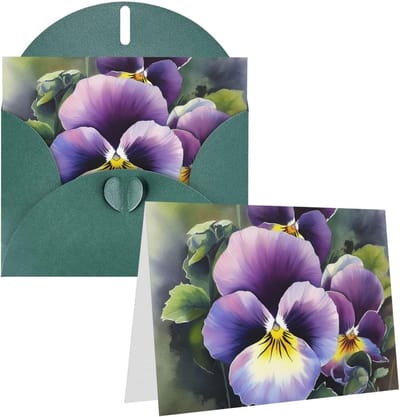 Wenskaarten met envelop - Blanco kaarten notitiekaarten - Feestelijke gelegenheden - Parelpapier met hartsluiting - 10 x 15 cm - Donkergroen