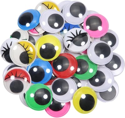 40 Stuks Zelfklevende Wobble Ogen in Diverse Kleuren - 30 mm Plastic Oogjes voor Scrapbooking en Creatieve Knutselprojecten