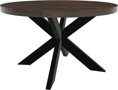 Eettafel Jones rond 130cm walnoot duurzaam mangohout ronde tafel