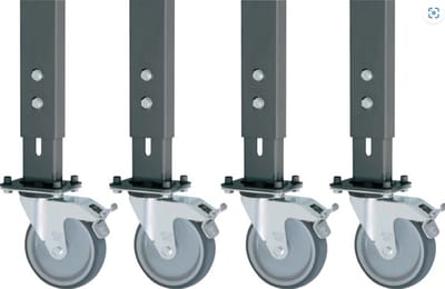Zwenkwielset - 4 zwenkwielen met rem - Ø 125 mm - voor werkbanken