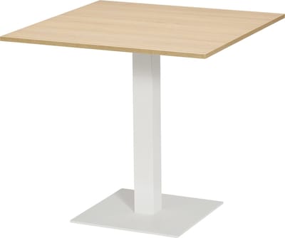 T60 - Kolomtafel Vierkant - 70x70 - 74cm hoogte - Eiken Natuur - Wit Frame (Nederlands Product - BUUR Collectie)