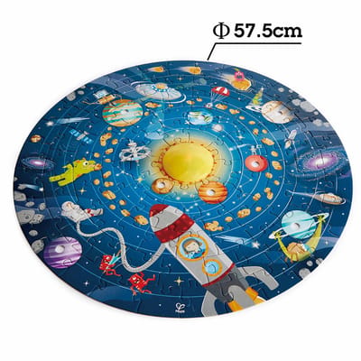 Hape Zonnestelsel Puzzel met LED-zon en houten planeten – 93 stukjes – vanaf 5 jaar