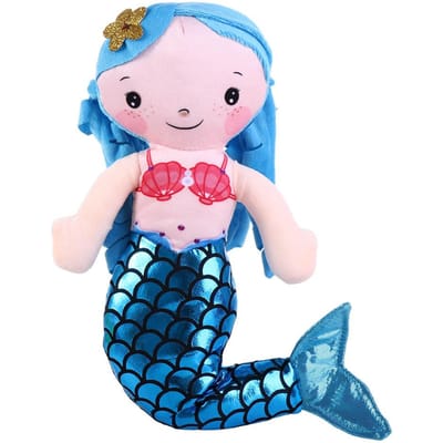 Mini Slaapknuffel Knuffels Pop Kussen Prinses Lappenpop Cartoon Dier Zeemeermin Pluche Speelgoed Gevulde Speeltjes blauw
