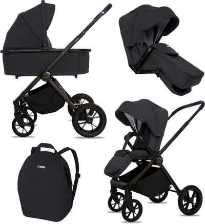 BabyLux® Kinderwagen 2in1 BOLDO, Opvouwbare Lichtgewicht Kinderwagenset Incl. Reiswieg, Buggy Sportzitje, Luiertas En Meer Accessoires, 4 Verstelbare Standen, 0-22kg (0-4 Jaar), Uv-Bescherming 50+