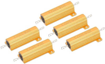 Aluminium Behuizing Weerstand - Draadgewonden Component - Industriële Besturing - Hoge Temperatuurbestendigheid - 50 Watt 20 Ohm - Goudkleur