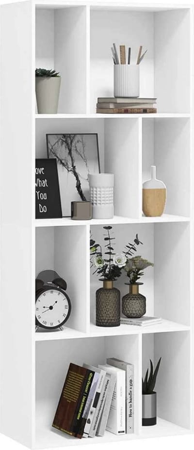 Bolt Edge Boekenkast - Wit - 8 Vakken - Hout - Voor woonkamer of kinderkamer